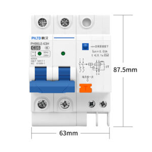 PHLTD Miniatur-Leistungsschalter für Schienensysteme, 110 V-120 V erhältlich, 2P16A, Größe 63 x 87,5 mm-