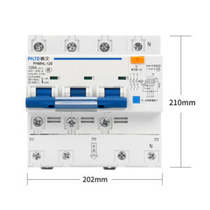 PHLTD Miniatur-Leistungsschalter für Schienensysteme, 110 V-120 V erhältlich, 4P+N125A, Größe 202 x 210 mm-