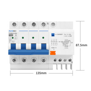 PHLTD Miniatur-Leistungsschalter für Schienensysteme, 110 V-120 V erhältlich, 4P+N63A, Größe 135 x 87,5 mm-