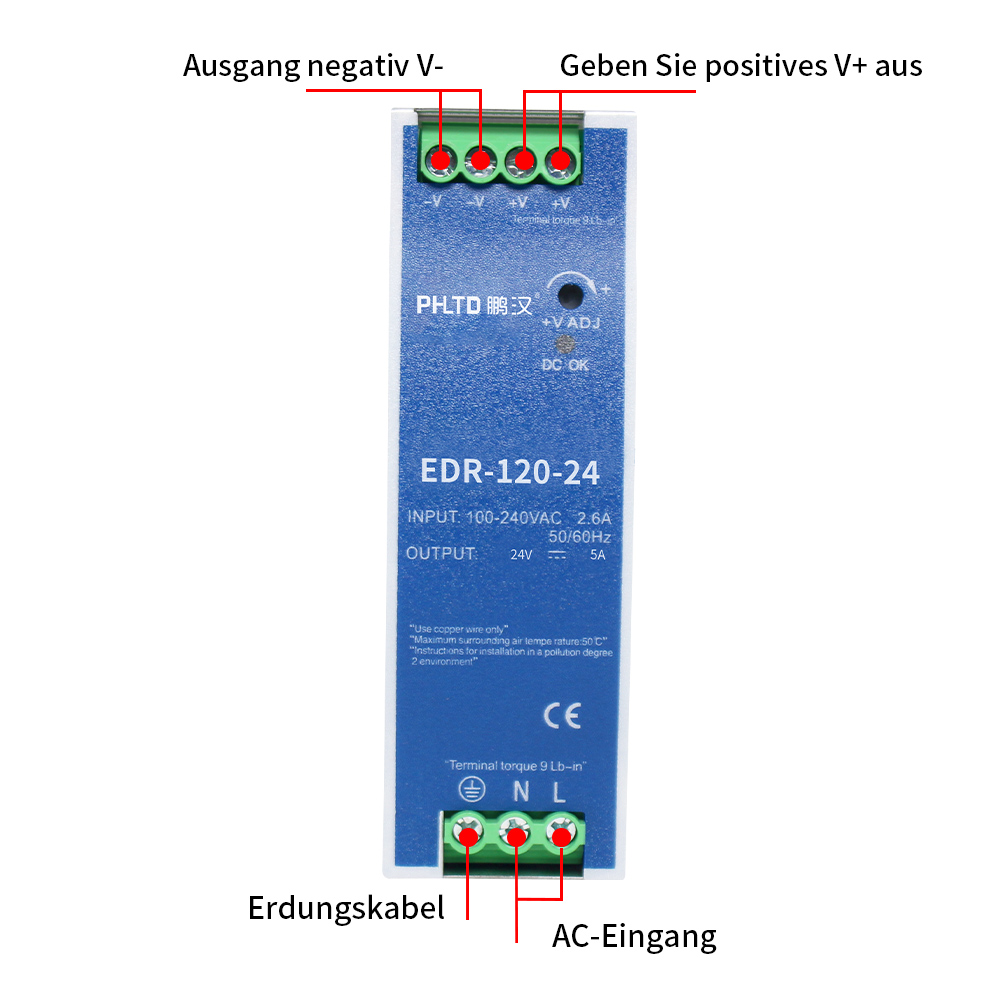 PHLTD-Schienenschalter-Netzteil EDR-Serie – Schaltplan-