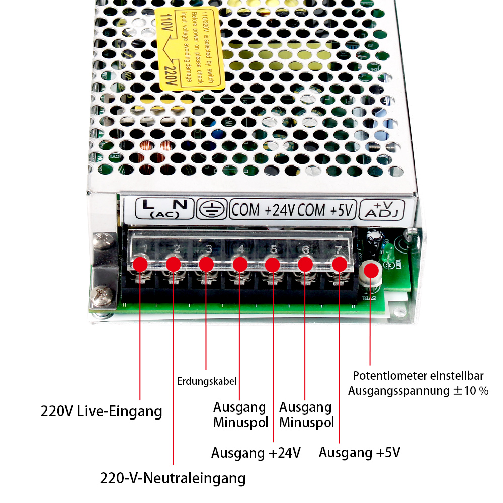 Schaltplan für das PHLTD Dual Group D-Serie Schaltnetzteil-