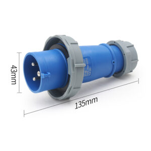 1-1PHLTD Hochstrom-IP67-wasserdichter Industriestecker und -buchse, 3-adrig, 16 A, männliche und weibliche Luftfahrtstecker, Größe 43 x 135 mm-