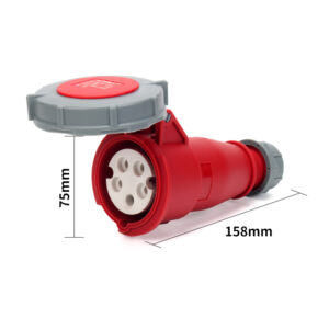 1-3PHLTD Hochstrom IP67 wasserdichter Industriestecker und Buchsenstecker 5-adriger 16A männlicher und weiblicher Luftfahrtstecker, Größe 75 x 158 mm-