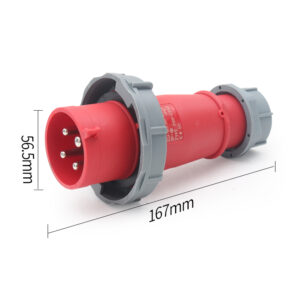 2-2PHLTD Hochstrom-IP67-wasserdichter Industriestecker und -buchse, 4-polig, 32 A, männliche und weibliche Luftfahrtstecker, Größe 56,5 x 167 mm-