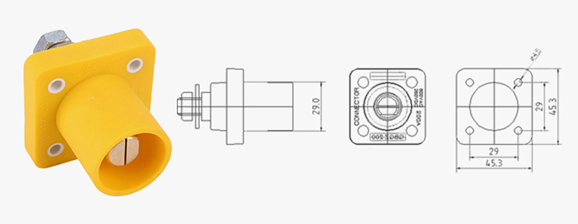 PHLTD 200A Hochleistungs-Bühnenbeleuchtung und Audio, einadriges Rhino-Hochstromkabel, Stecker, Größentabelle für männliche Buchsen-