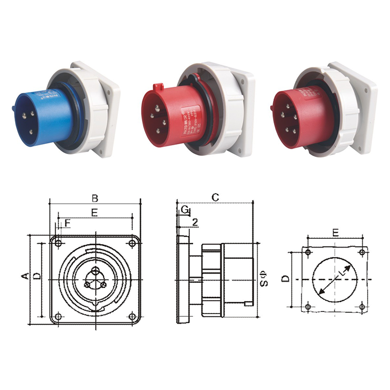 PHLTD Hochstrom-IP67-wasserdichter Industrie-Stecker und Steckdose, 3-adrig, 4-adrig, 5-adrig, 16A, 32 A, verdeckter Stecker, 380–415 V, massives Messing, Größent-