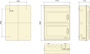PHLTD IP66 PC-24 wetterfester, flammhemmender Verteilerkasten Größenplan