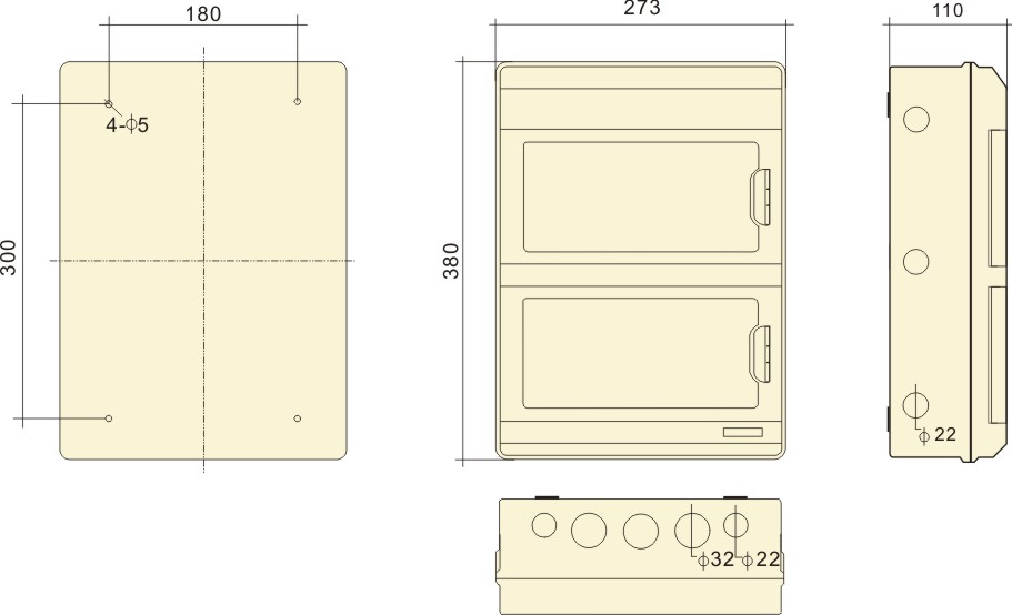 PHLTD IP66 im Freien regendichter PC flammhemmender oberflächenmontierter Verteilerkasten, Luftschalter-Schutzkasten, PC-24 Schaltungsgrößendiagramm-