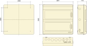 PHLTD IP66 PC-36 wetterfester, flammhemmender Verteilerkasten Größenplan