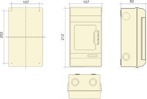 PHLTD IP66 wetterfester, flammhemmender PC-Verteilerkasten für Außenmontage, Größenplan des PC-4 Modells