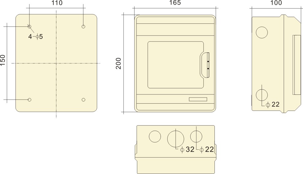 PHLTD IP66 im Freien regendichter PC flammhemmender oberflächenmontierter Verteilerkasten, Luftschalter-Schutzkasten, PC-6 Schaltungsgrößendiagramm-