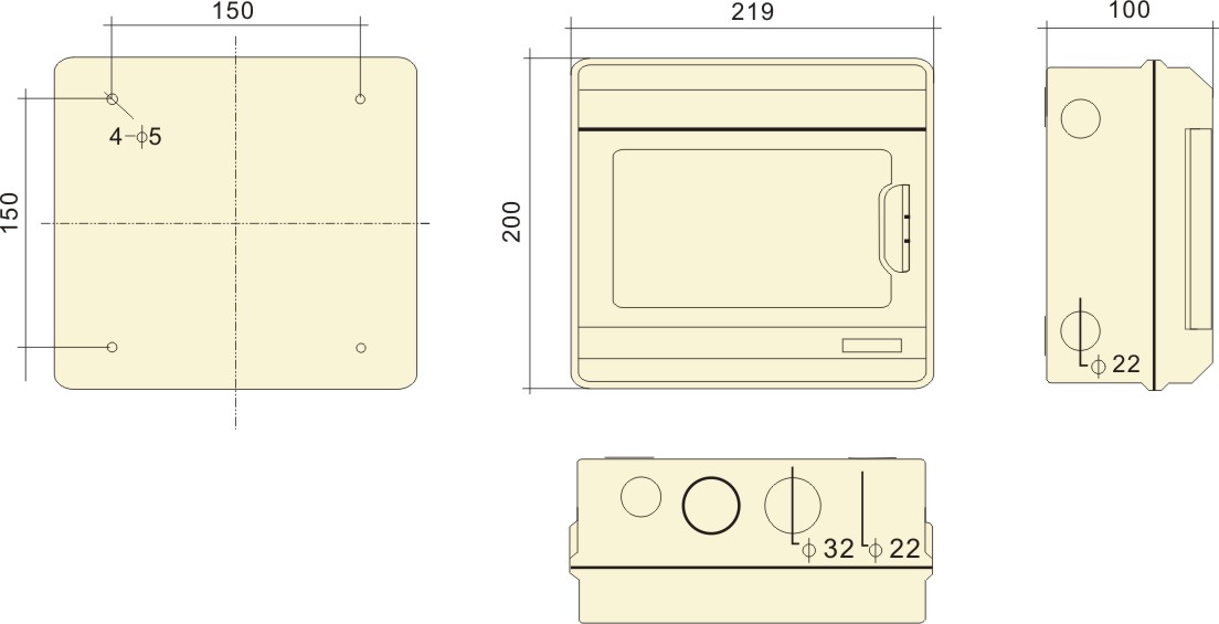 PHLTD IP66 im Freien regendichter PC flammhemmender oberflächenmontierter Verteilerkasten Luftschalter Schutzkasten PC-9 Schaltplan-