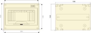 PHLTD HT-8 wasserdichter Kunststoff-Verteilerkasten zur Oberflächenmontage, Größe 195x98x150 mm