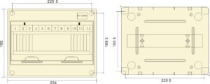 PHLTD HT-12 wasserdichter Kunststoff-Verteilerkasten zur Oberflächenmontage, Größe 245x110x194 mm