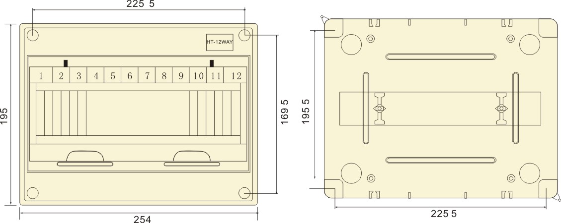 PHLTD wasserdichte Verteilerkasten Schalterkasten Leckschutz Oberflächenmontierte Kunststoff HT-12 Schaltung Luftschalter Box Größe 245x110x194-