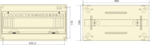 PHLTD HT-18 wasserdichter Kunststoff-Verteilerkasten zur Oberflächenmontage, Größe 357x110x200 mm