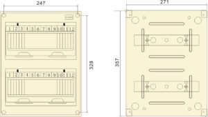 PHLTD HT-24 wasserdichter Kunststoff-Verteilerkasten zur Oberflächenmontage, Größe 268x110x350 mm