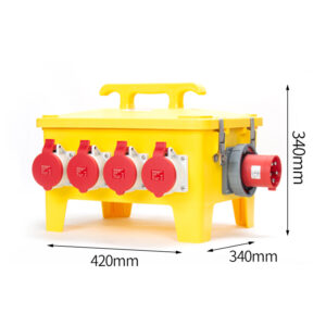 4PHLTD Handheld-Industriebox 5P63A verdeckter Stecker 8 Industriesteckdosen mit Hauptschalter und Leerlaufstromleckage-