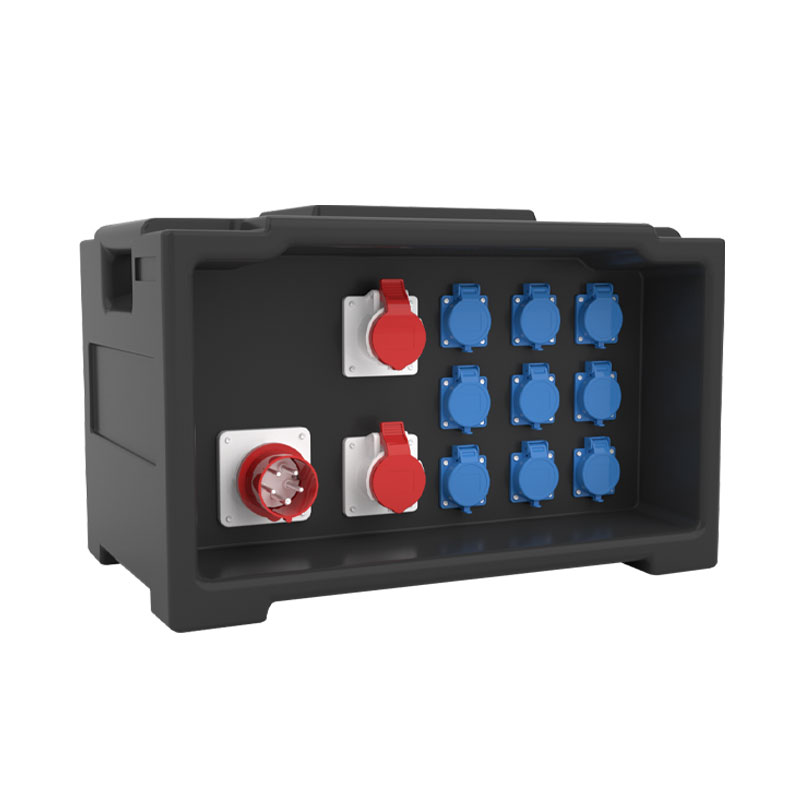 PHLTD Bühnenlicht-Verteilungsbox mit 9 Steckdosen nach europäischem Standard, 2 Industrie-Steckdosen und 1 Industrie-Stecker